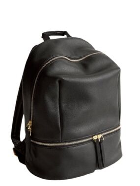 NWT Vera Bradley Modern Structured Genuine Cowhide Leather Backpack Black